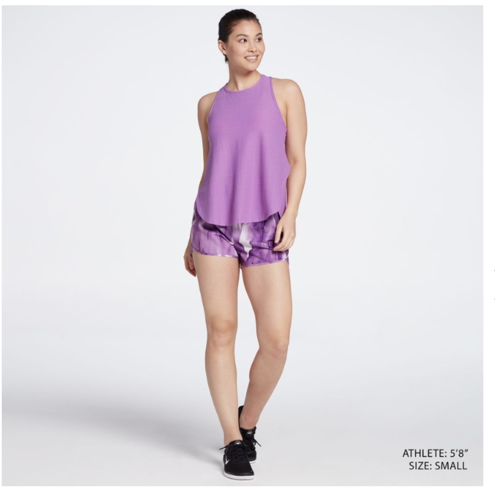 CALIA Swift Fitted Abstract Ink Art Purple Running Shorts